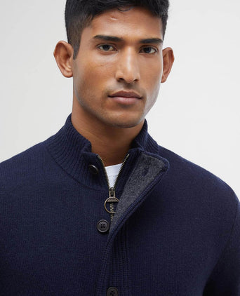 Barbour cardigan patch donkerblauw | Regular-fit