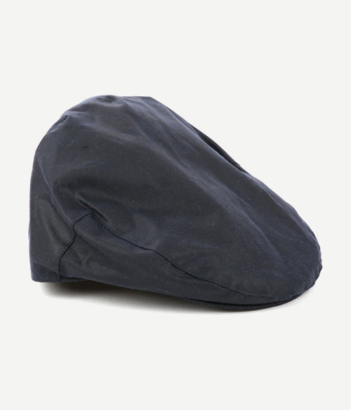 Wax flat cap donkerblauw