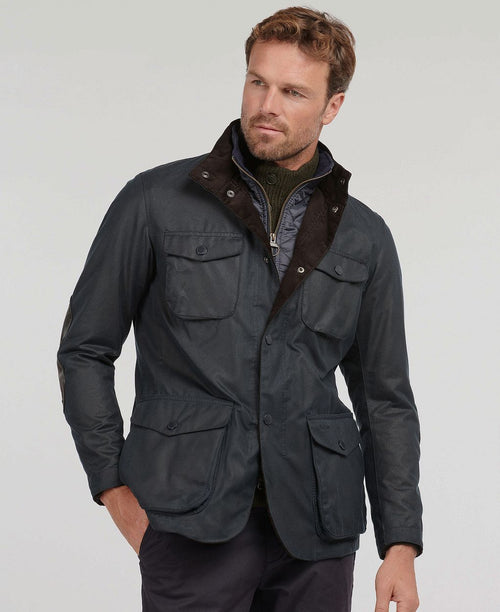 Barbour waxjas ogston donkerblauw | Regular-fit