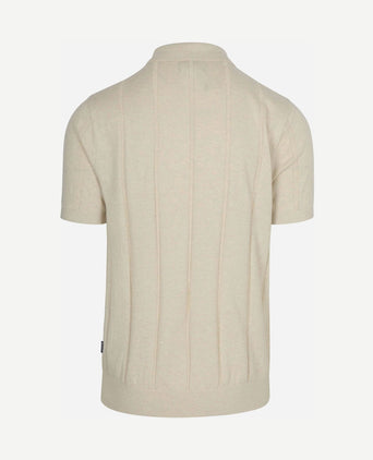 Wellburn knitted polo ecru