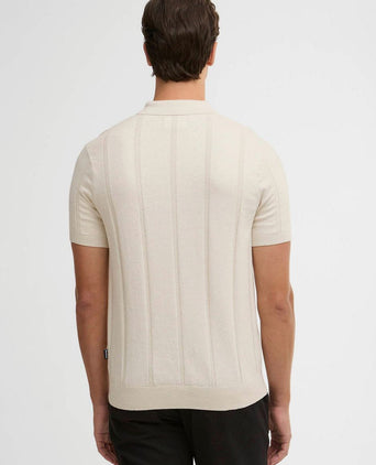 Wellburn knitted polo ecru
