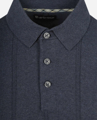 Wellburn knitted polo donkerblauw
