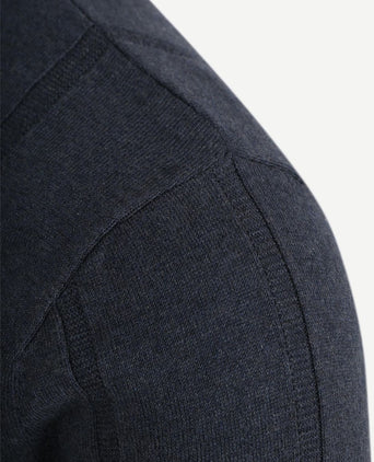 Wellburn knitted polo donkerblauw