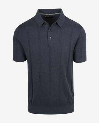 Wellburn knitted polo donkerblauw