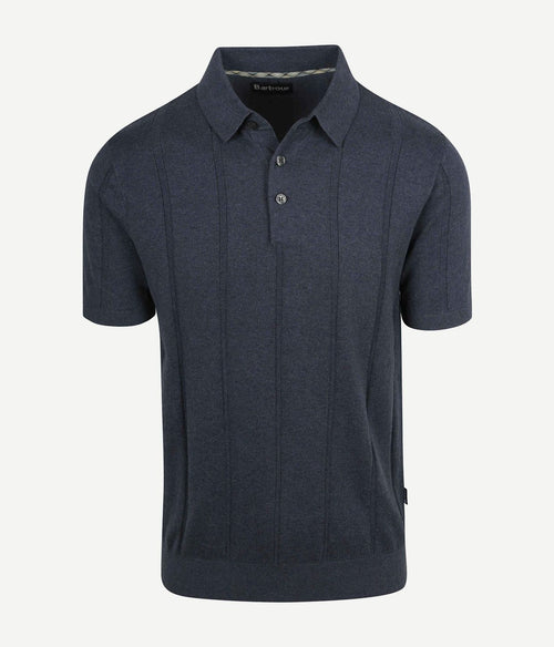 Wellburn knitted polo donkerblauw