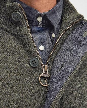 Barbour zip vest lamswol donkergroen | Regular-fit