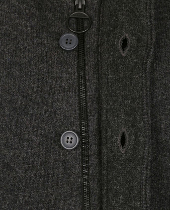 Barbour zip vest lamswol patch antraciet | Regular-fit