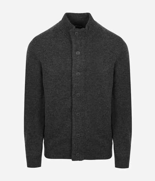 Barbour zip vest lamswol patch antraciet | Regular-fit