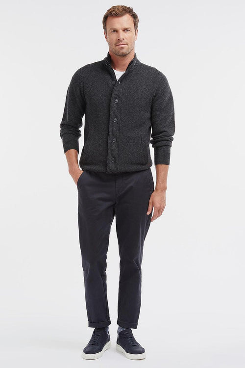 Barbour zip vest lamswol patch antraciet | Regular-fit