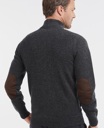 Barbour zip vest lamswol patch antraciet | Regular-fit