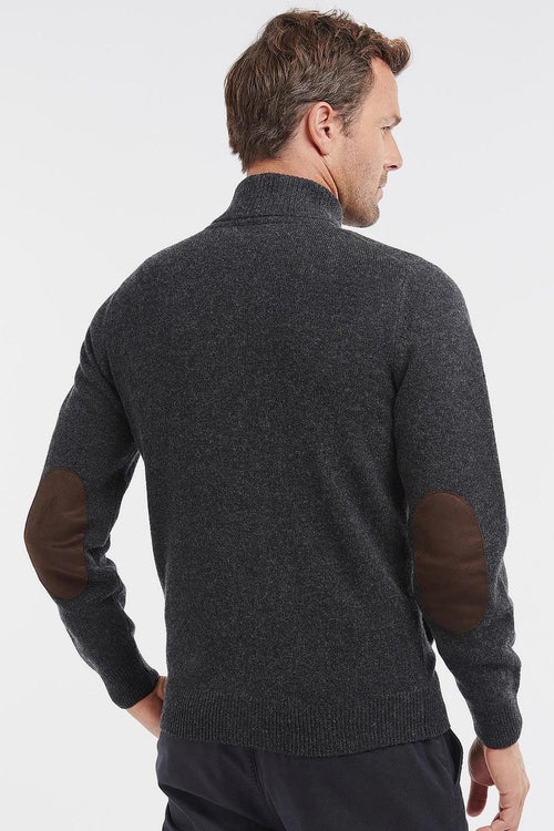 Barbour zip vest lamswol patch antraciet | Regular-fit