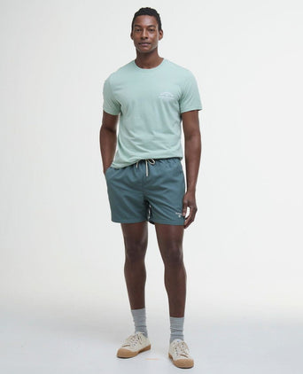 Zwemshort logo vintage teal