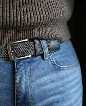 Geweven riem antraciet