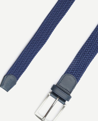Suitable geweven riem donkerblauw