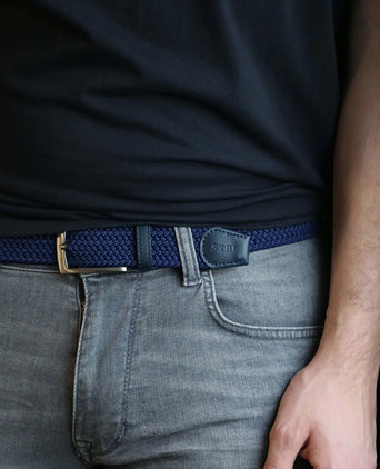 Geweven riem donkerblauw