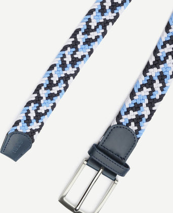 Suitable geweven riem donkerblauw blauw
