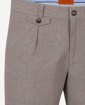 Chino Pico pleat check sand