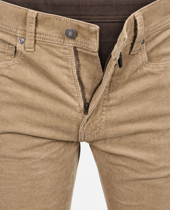 Broek Lyon tapered corduroy beige
