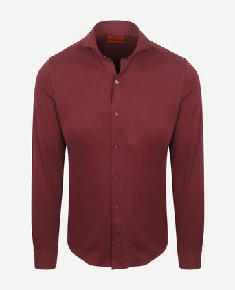 Suitable sorona overhemd wine rood | Slim-fit