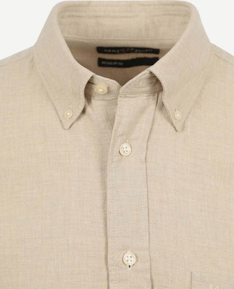 Overhemd twill beige