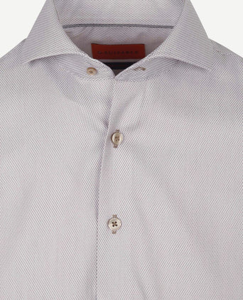 Suitable overhemd jacquard luxe beige | Slim-fit