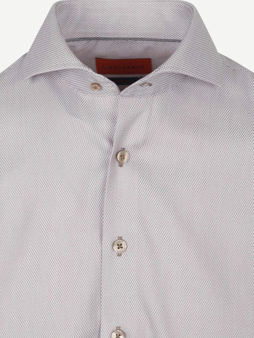 Suitable overhemd jacquard luxe beige | Slim-fit