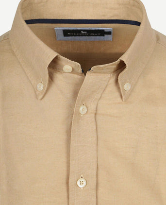 Overhemd linen cotton beige