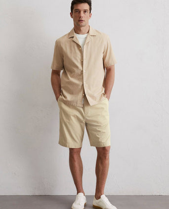 Crèpe overhemd short sleeves beige