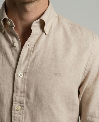 Overhemd cotton linen ecru