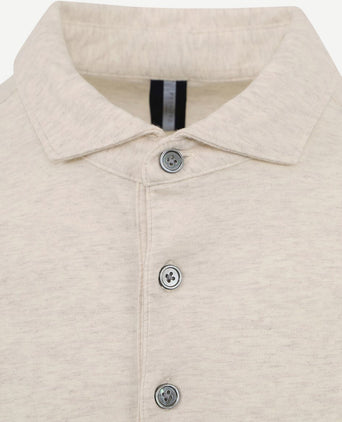 Longsleeve polo beige melange