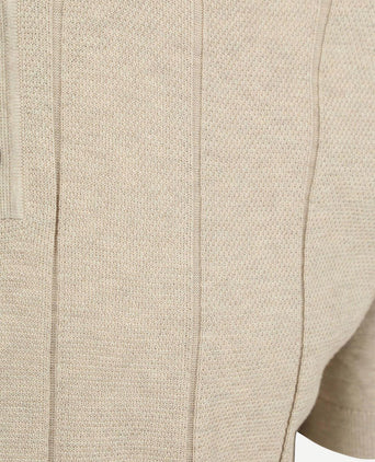 Poloshirt drop needle structure beige