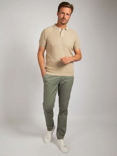 Respect polo structure knit beige