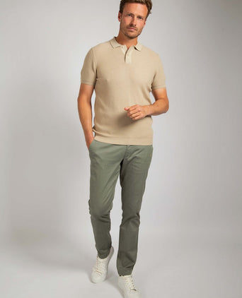 Respect polo structure knit beige