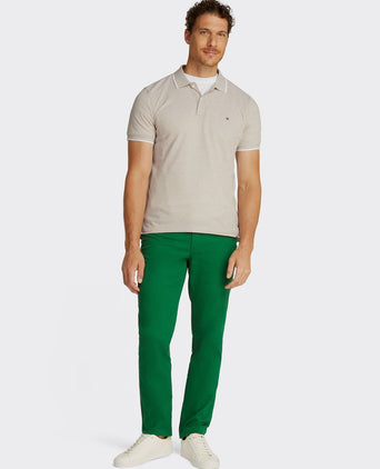 Linen piqué poloshirt beige