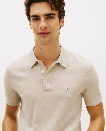 Knitted polo beige