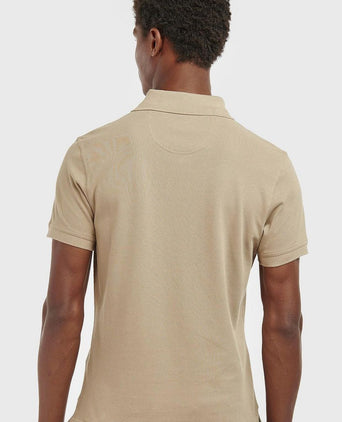 Tartan pique polo beige
