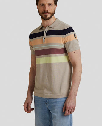 Knitted polo beige