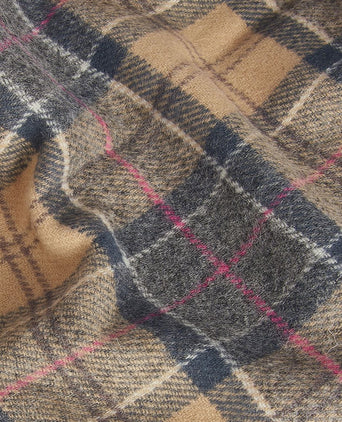 Sjaal tartan lamswol beige