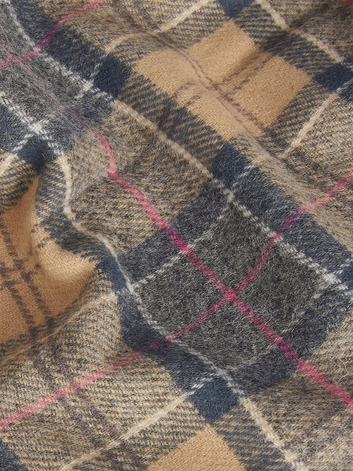 Sjaal tartan lamswol beige