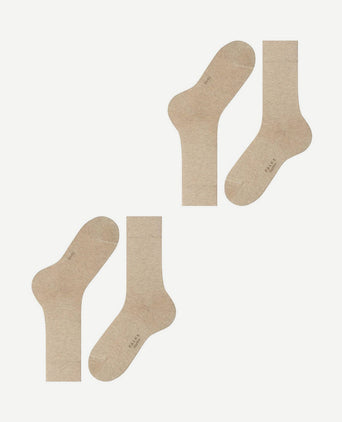 Happy sokken 2 paar beige melange