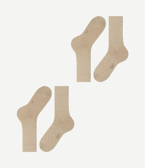Happy sokken 2 paar beige melange