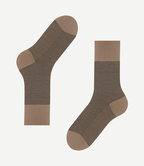 Airport herringstripe sok beige