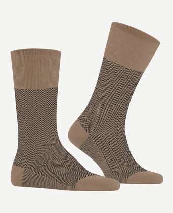 Falke airport herringstripe sok beige