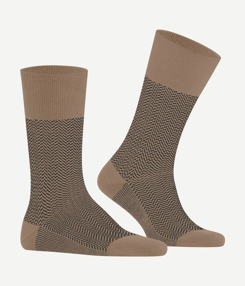 Falke airport herringstripe sok beige