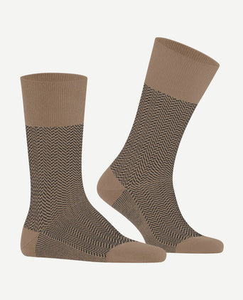 Airport herringstripe sok beige