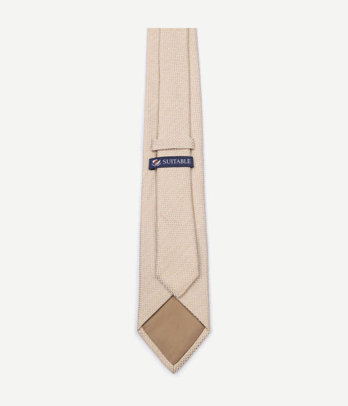 Stropdas linnen structuur beige