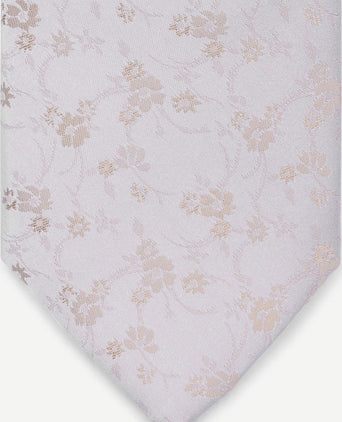 Zijde stropdas met flower off-white