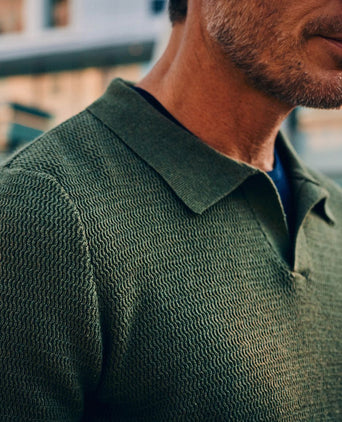 Suitable trui riva structure melange groen | Regular-fit