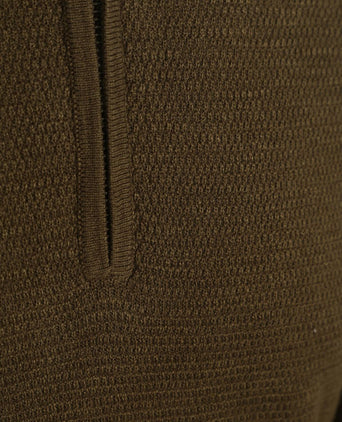 Profuomo halve rits pullover structure donkergroen