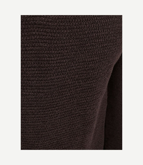 halve rits pullover structuur bruin